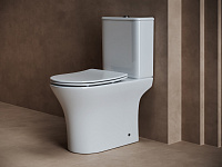 Ceramicanova Fortuna Чаша для унитаза, безободковый с крышкой микролифт, цвет: белый глянцевый CN9001-B