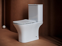 Ceramicanova Alfa Чаша для унитаза, безободковый с крышкой микролифт, цвет: белый глянцевый CN9002-B