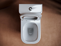 Ceramicanova Alfa Чаша для унитаза, безободковый с крышкой микролифт, цвет: белый глянцевый CN9002-B