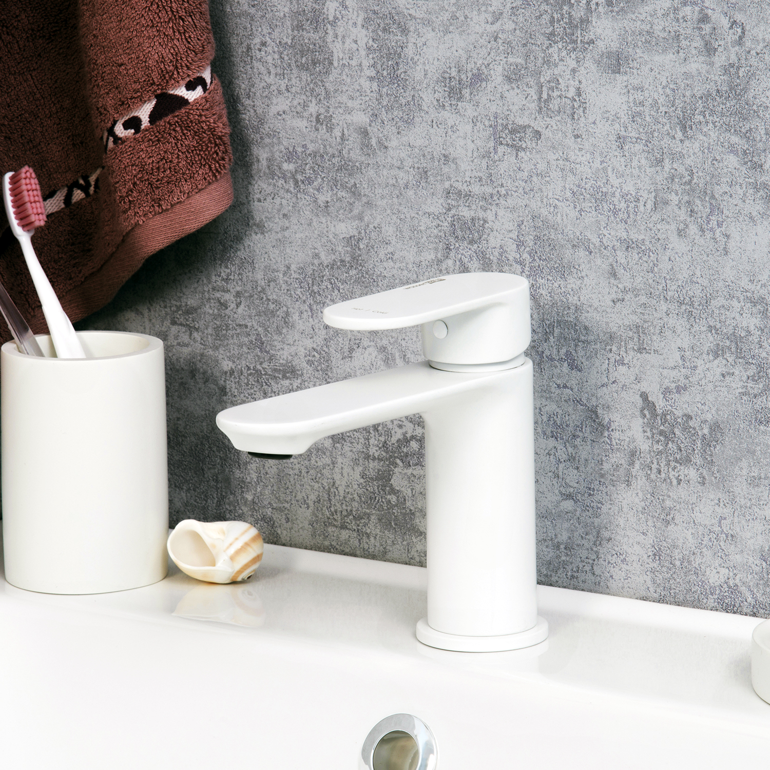 Wasserkraft Mindel Смеситель для умывальника излив 13 см, цвет: белый 8503