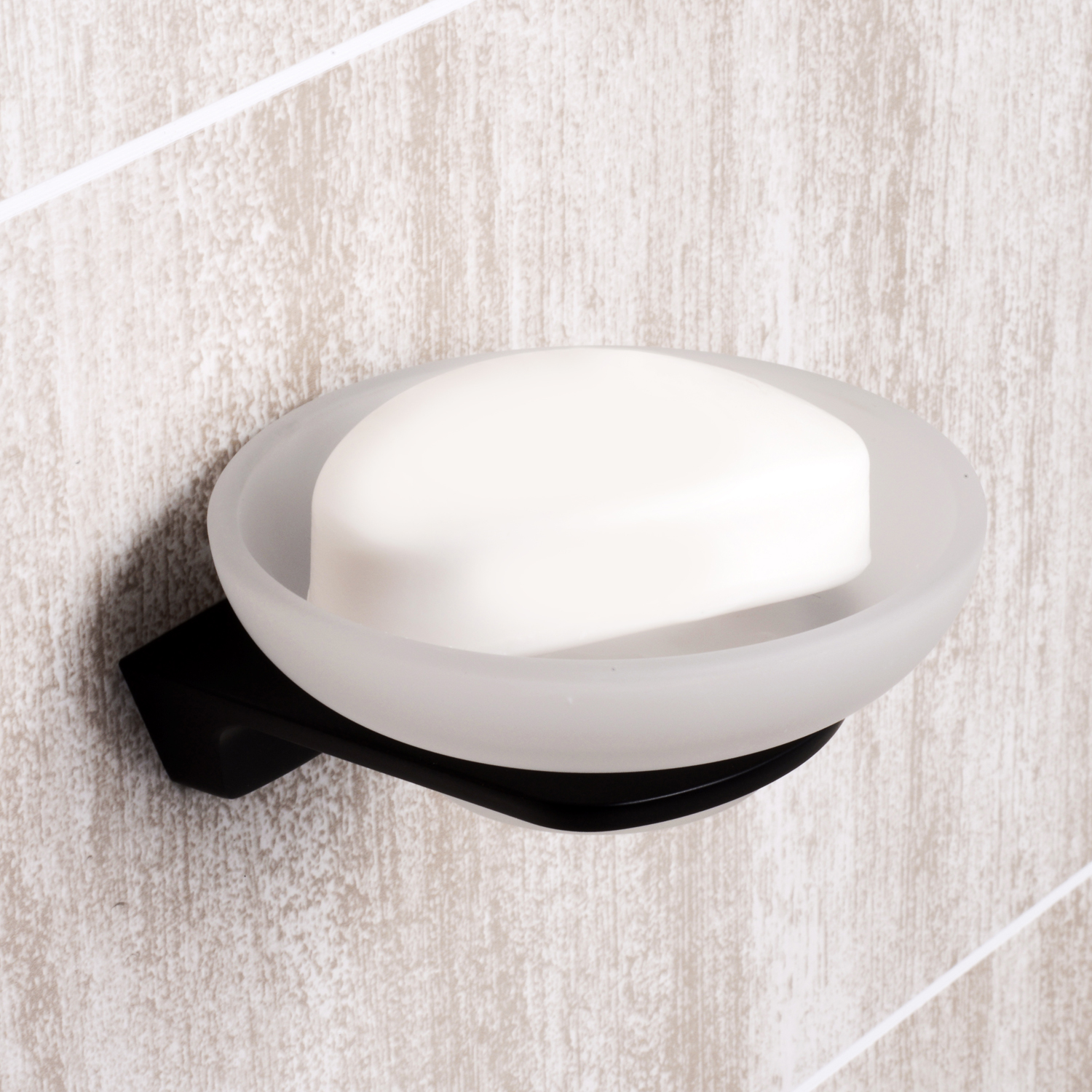 Wasserkraft Elbe Мыльница со стеклянной чашей, подвесная, цвет: черный K-7229