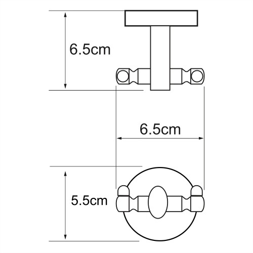 Wasserkraft Rhein Крючок двойной подвесной, цвет: хром K-6223D