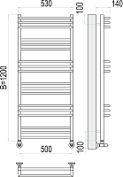 Terminus Контур Полотенцесушитель водяной для гвс 50x100h, цвет: хром 4630080268371 4670078529688