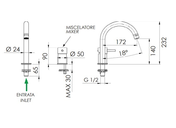 Remer X Style Смеситель для раковины, без д/к, высота излива 14 см, цвет: oro spazzolato X57BG