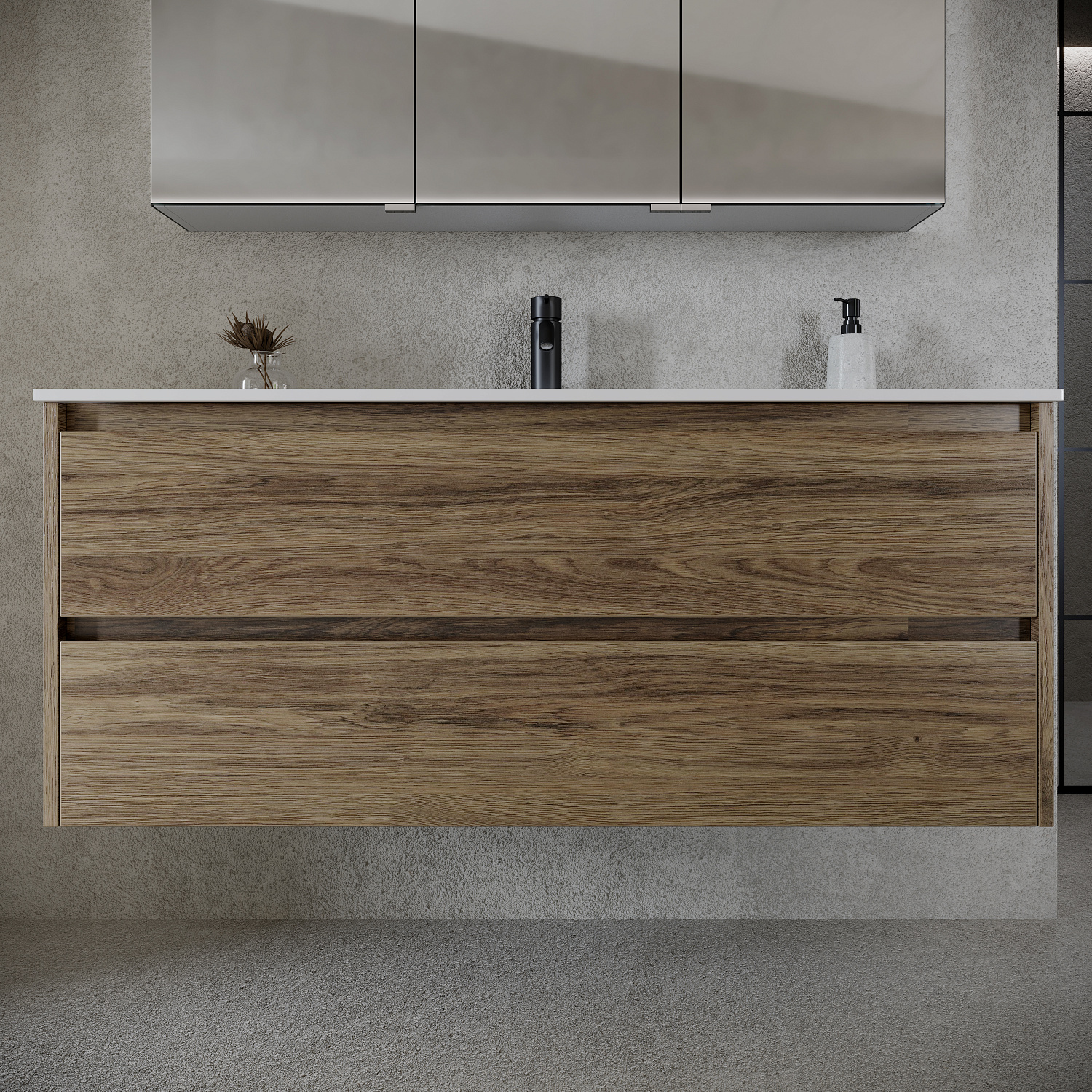 Sancos Libra Тумба для раковины подвесная 119x45x50h см, цвет: дуб чарльстон LB120-1ECH