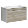 Sancos Smart Тумба для раковины подвесная 89x45x50h см, цвет: дуб бардолино/белый SM90E