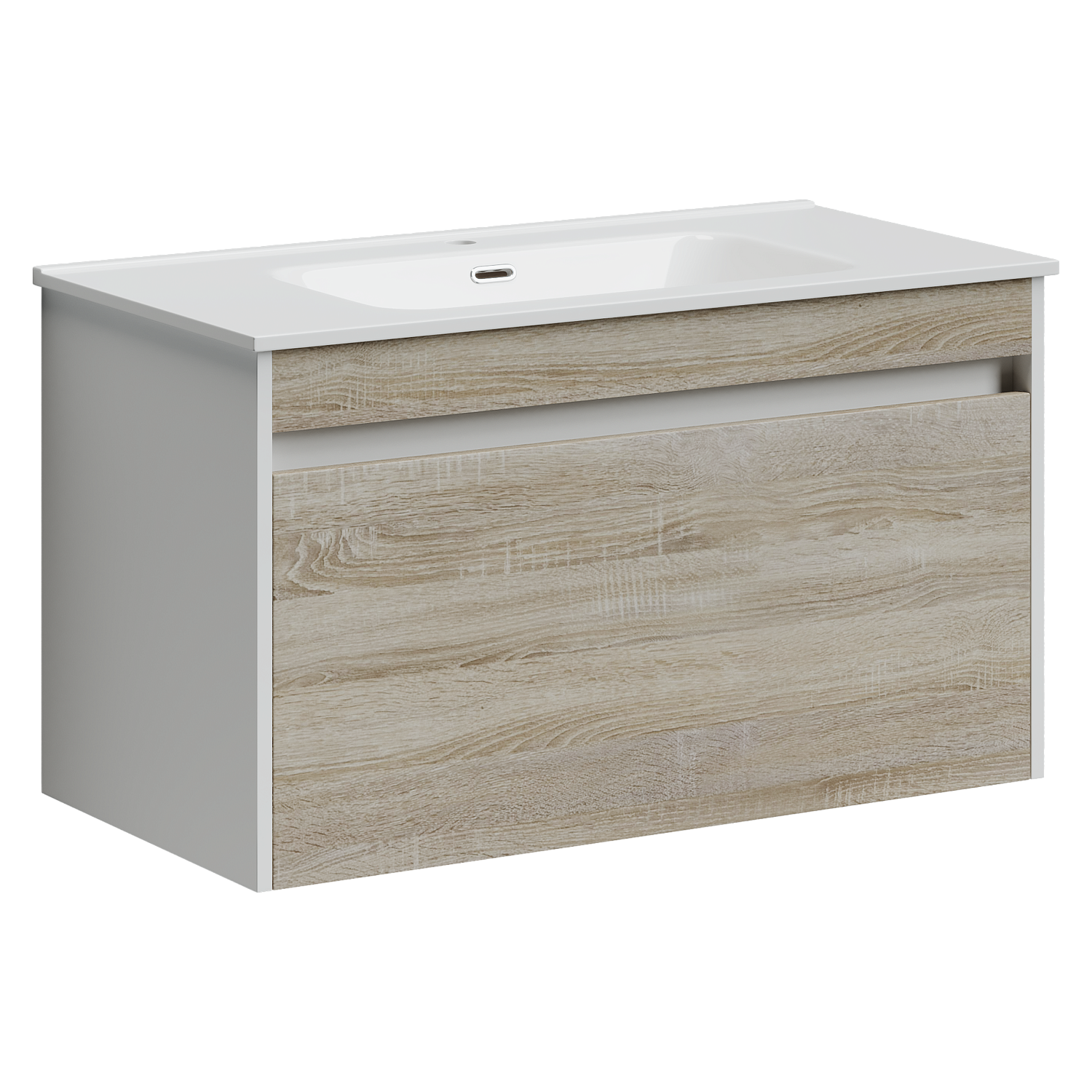 Sancos Smart Тумба для раковины подвесная 89x45x50h см, цвет: дуб бардолино/белый SM90E