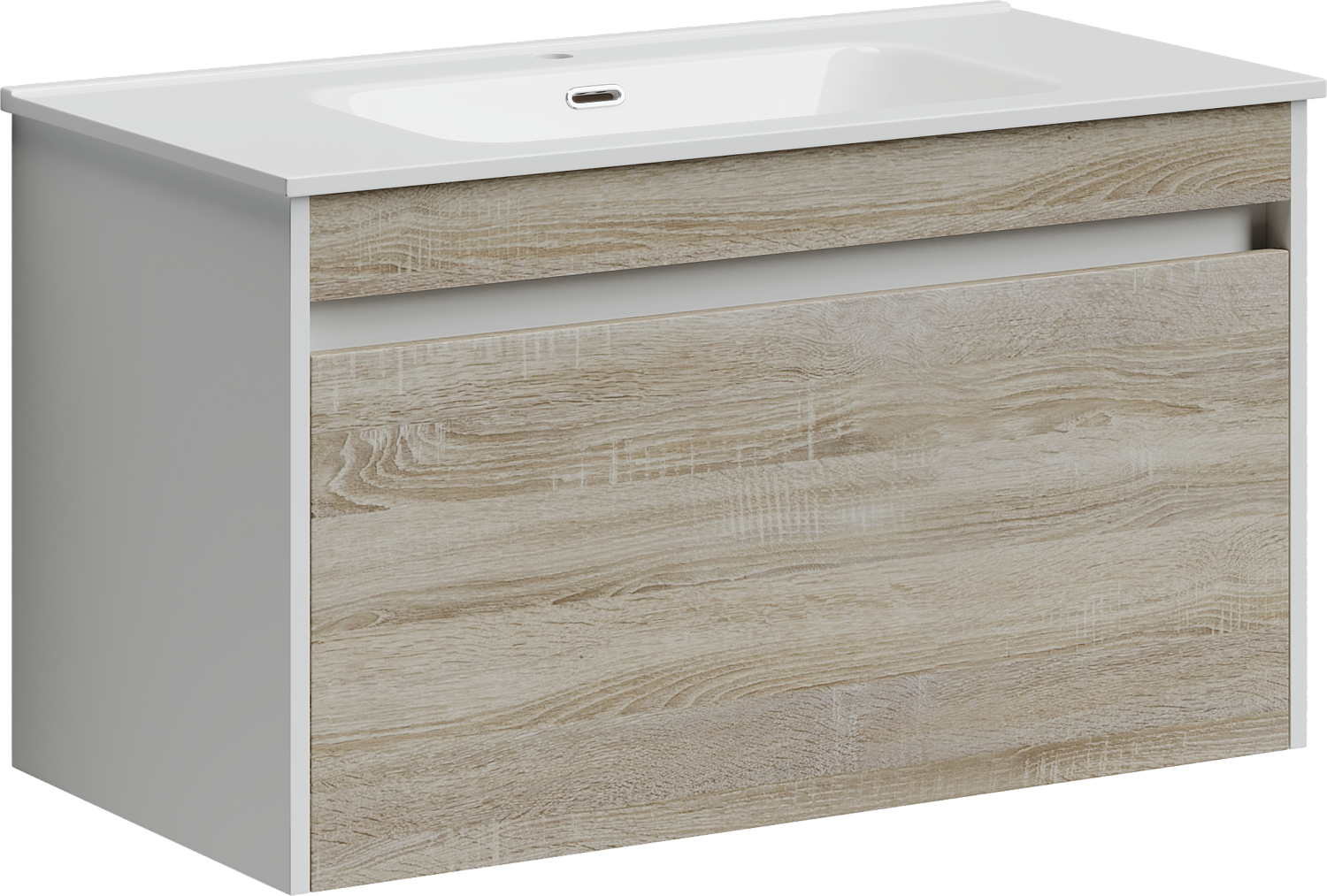 Sancos Smart Тумба для раковины подвесная 89x45x50h см, цвет: дуб бардолино/белый SM90E
