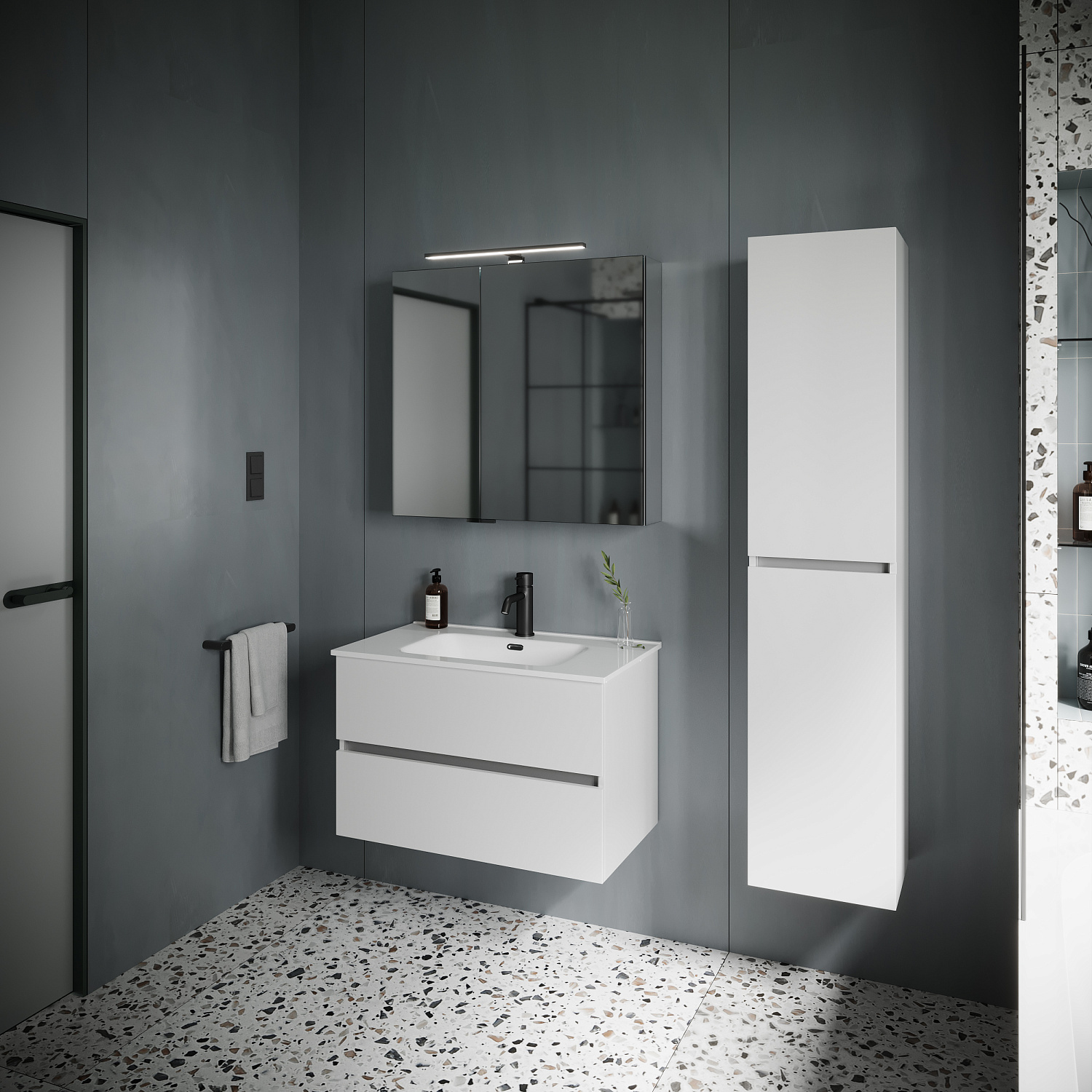 Sancos Urban Тумба для раковины подвесная 79x45x55h см, цвет: белый UR80W