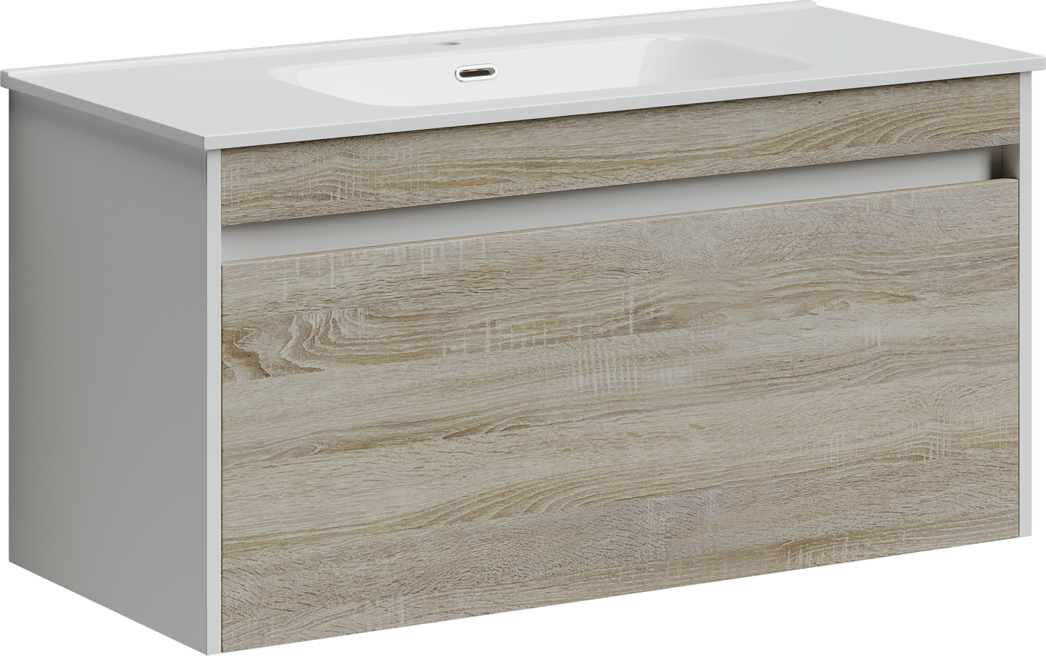 Sancos Smart Тумба для раковины подвесная 99x45x50h см, цвет: дуб бардолино/белый SM100E