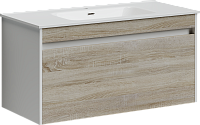 Sancos Smart Тумба для раковины подвесная 99x45x50h см, цвет: дуб бардолино/белый SM100E
