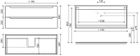 Sancos Norma 2.0 Тумба для раковины подвесная 119x45x50h см, цвет: белый NR2.0120-1W