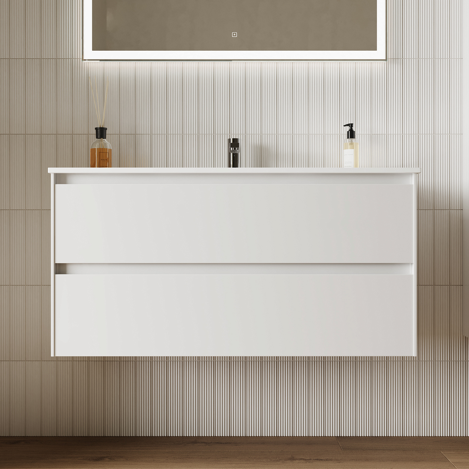 Sancos Cento Тумба для раковины подвесная 99x45x50h см, цвет: белый глянец CN100W