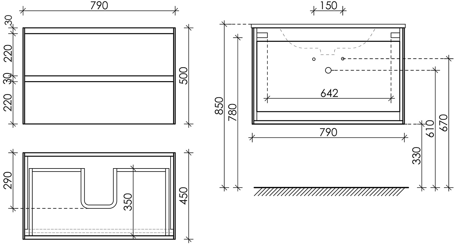 Sancos Cento Тумба для раковины подвесная 79x45x50h см, цвет: карпатская ель CN80KE
