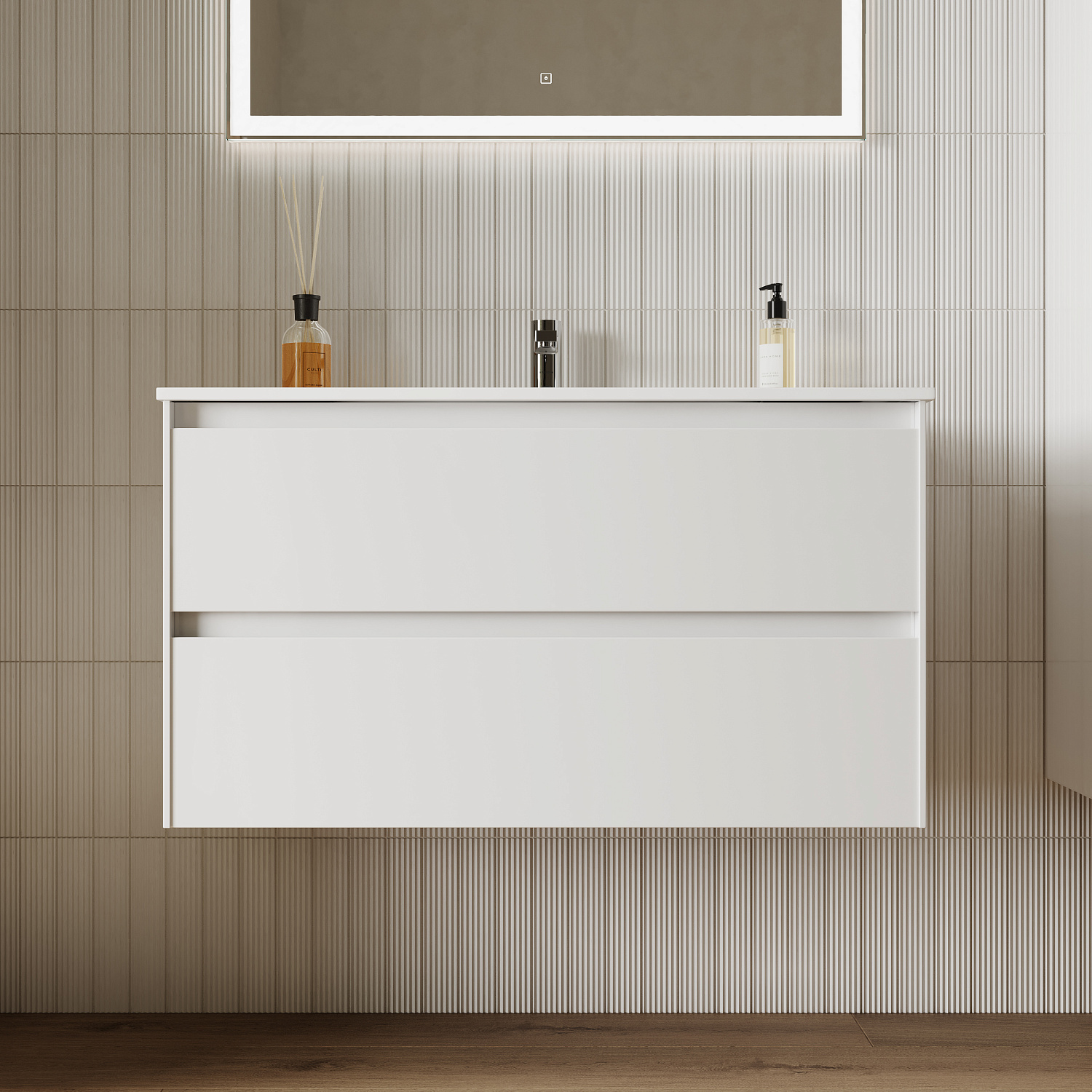 Sancos Cento Тумба для раковины подвесная 89x45x50h см, цвет: белый глянец CN90W