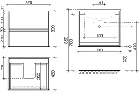 Sancos Libra Тумба для раковины подвесная 59x45x50h см, цвет: белый LB60W
