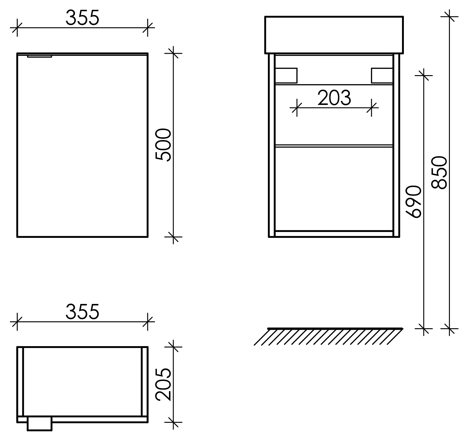 Sancos Mini Тумба для раковины подвесная 35,5x20,5x50h см, цвет: белый глянец MN35WR