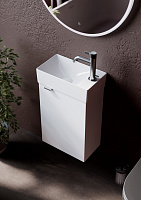 Sancos Mini Тумба для раковины подвесная 35,5x20,5x50h см, цвет: белый глянец MN35WR