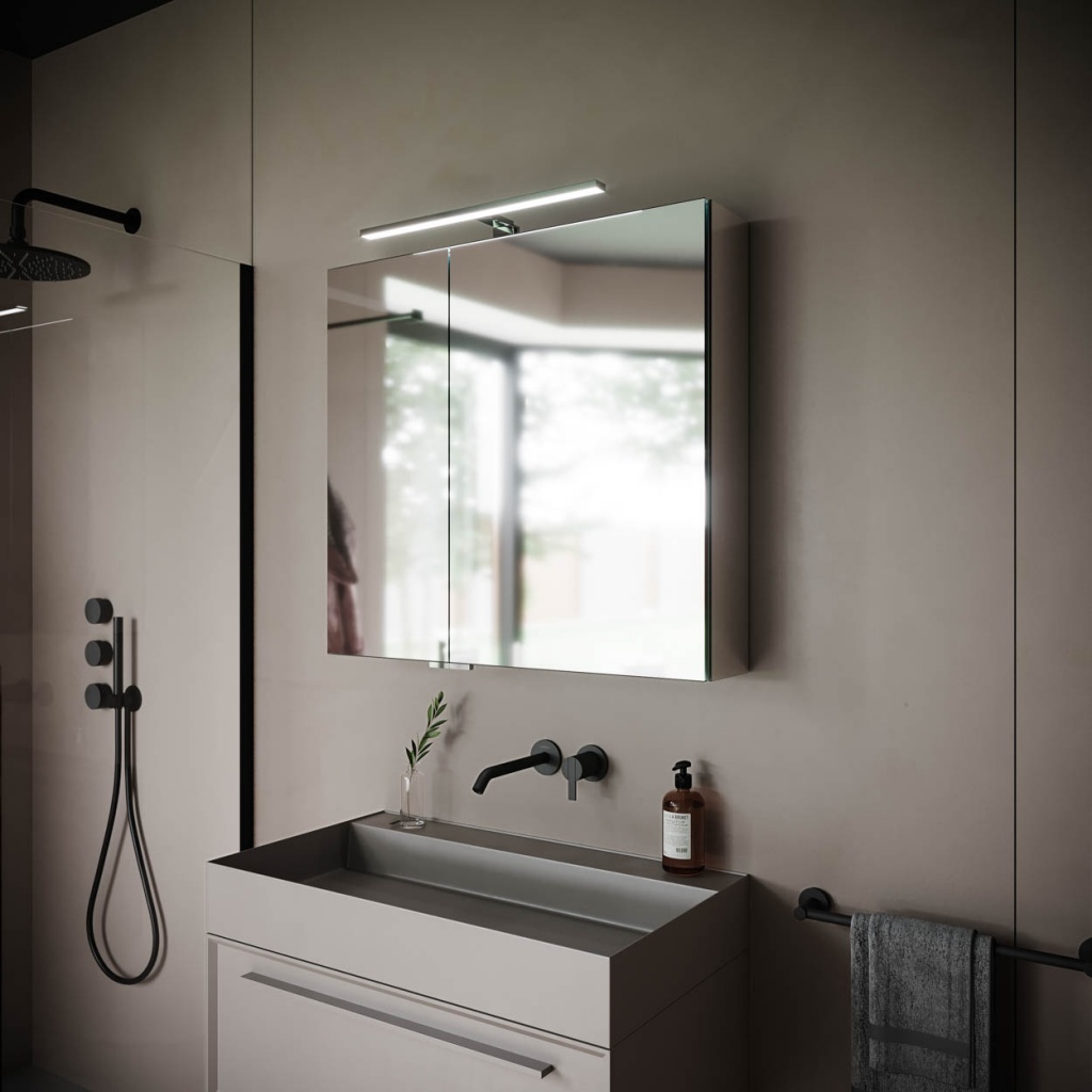 Sancos Hilton Зеркальный шкаф с подсветкой 80x14,8x74h см, цвет: белый Z800