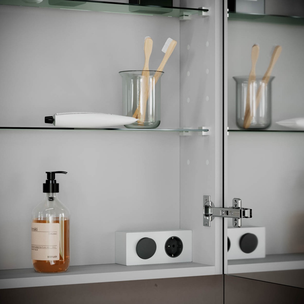 Sancos Hilton Зеркальный шкаф с подсветкой 80x14,8x74h см, цвет: белый Z800