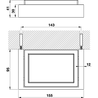 Cisal Quad Мыльница со стеклянной чашей, подвесная, цвет: chrome QU09060021