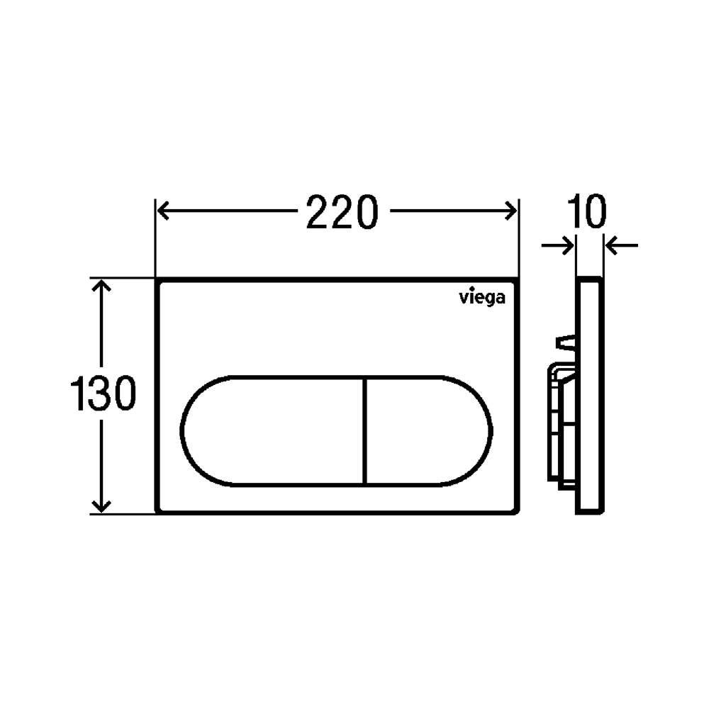 Viega Prevista Visign for Life 6 Панель смыва 22x1x13h см, пластик, цвет: хром 773748