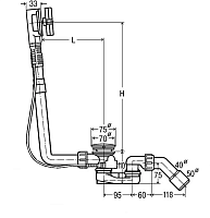 Viega Multiplex Visign M5 Слив-перелив для нестандартных ванн, длина тросика 72,5 см, цвет: хром 138561