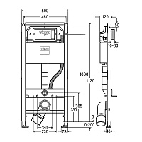 Viega Prevista Dry Инсталляция для подвесного унитаза 50x12x112h см, цвет: черный 771997