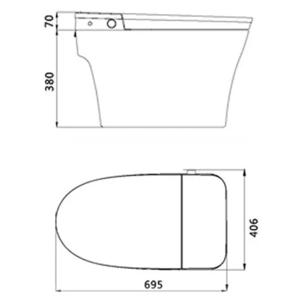 Panasonic CH Унитаз-биде приставной электронный, автомат. крышка с подогревом, фен, цвет: белый 2710