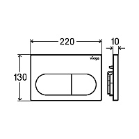 Viega Prevista Visign for Life 6 Панель смыва 22x1x13h см, пластик, цвет: хром 773755