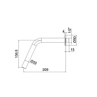 Treemme 22MM Излив настенный для раковины/ванны, цвет: нержавеющая сталь 1161IS