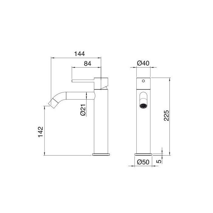 Treemme 40MM Смеситель для раковины, цвет: нержавеющая сталь 1327IS