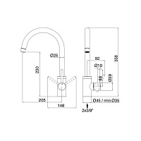Treemme 40MM Смеситель для кухни, цвет: нержавеющая сталь 1332IS