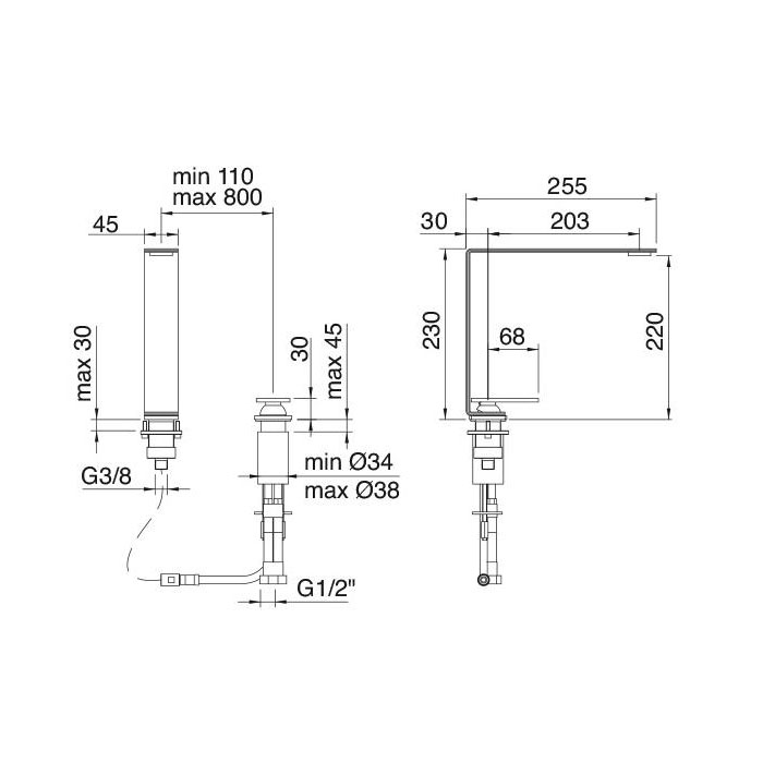 Treemme 5MM Смеситель для кухни на 2 отверстия, цвет: нержавеющая сталь 2833IS