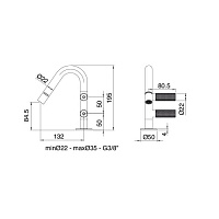 Treemme 22MM Смеситель для биде, цвет: нержавеющая сталь 3024IS