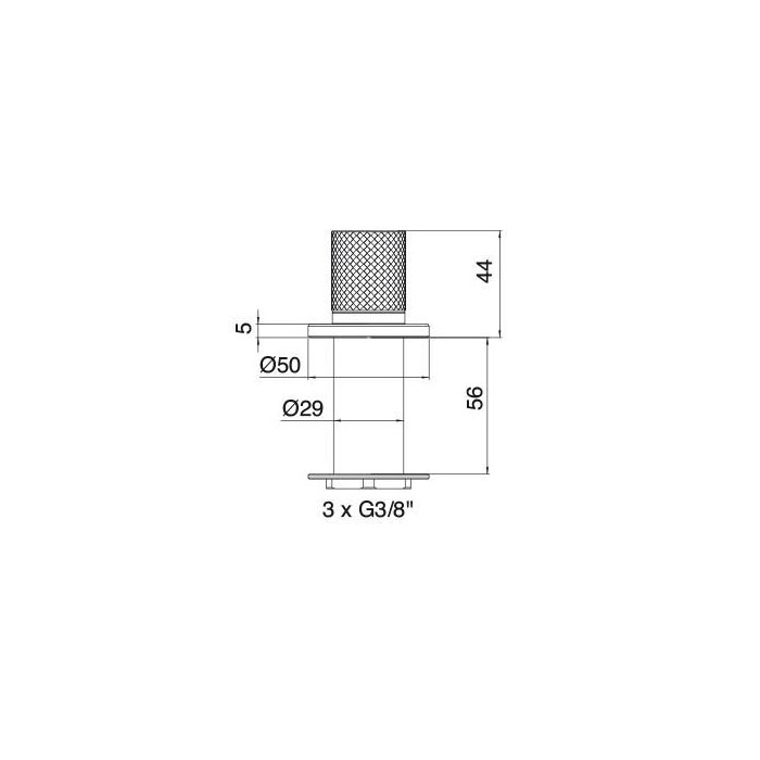 Treemme 22MM Смеситель для раковины/ванны на 1 отврестие, без излива, цвет: нержавеющая сталь 600604IS