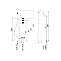 Treemme 22MM Смеситель для ванны напольный, цвет: нержавеющая сталь 6084IS
