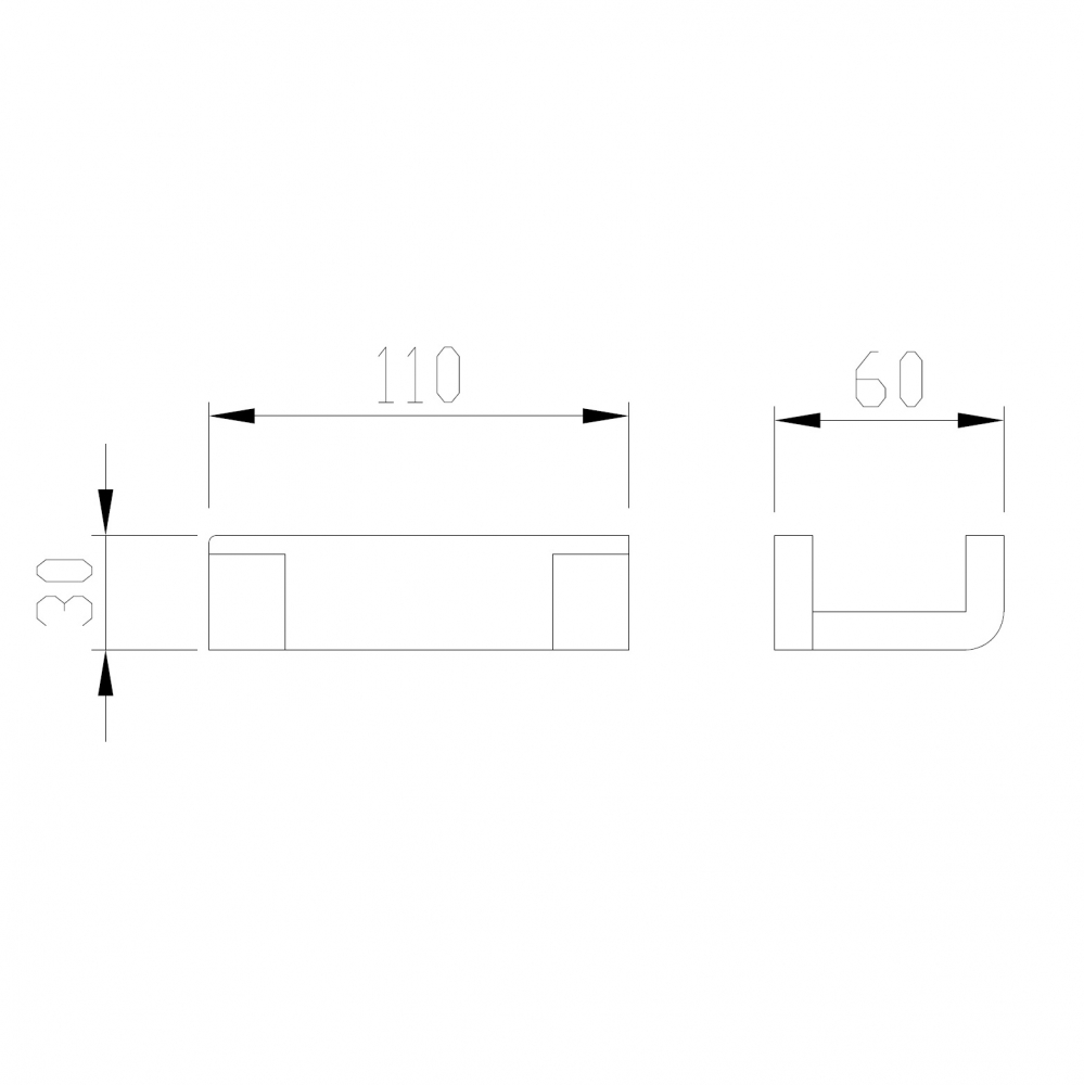Abber Westen Крючок двойной, цвет: хром AA1750