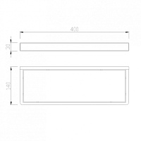 Abber Westen Полка стеклянная 40x14 см, цвет: черный матовый AA1759B