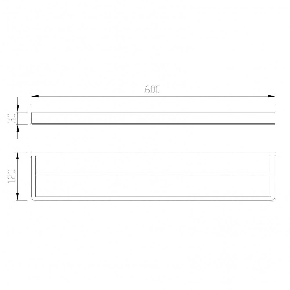 Abber Westen Полотенцедержатель двойной 60 см, цвет: черный матовый AA1756B