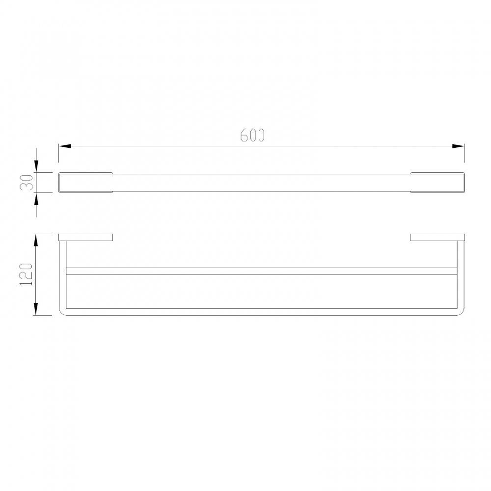 Abber Westen Полотенцедержатель двойной 60 см, цвет: золото матовое AA1757G