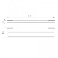 Abber Westen Полотенцедержатель двойной 60 см, цвет: золото матовое AA1757G
