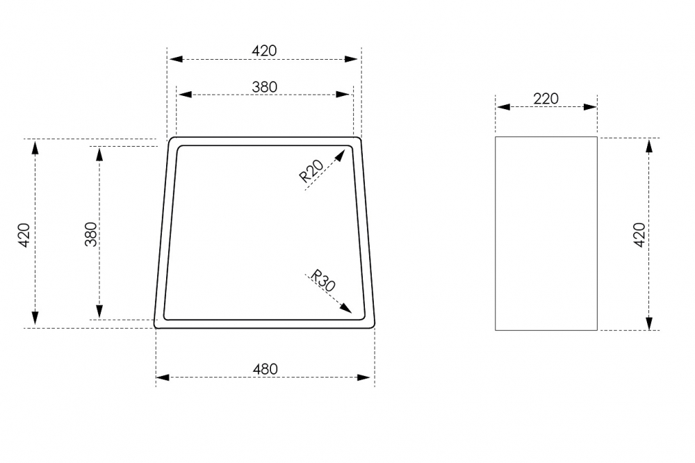 Abber Stein Стульчик для ванной 48x22x42h см, цвет: белый матовый AS1638
