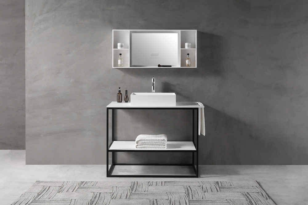 Abber Stein Консоль под раковину напольная 106x55x78h см, цвет: черный AS2631