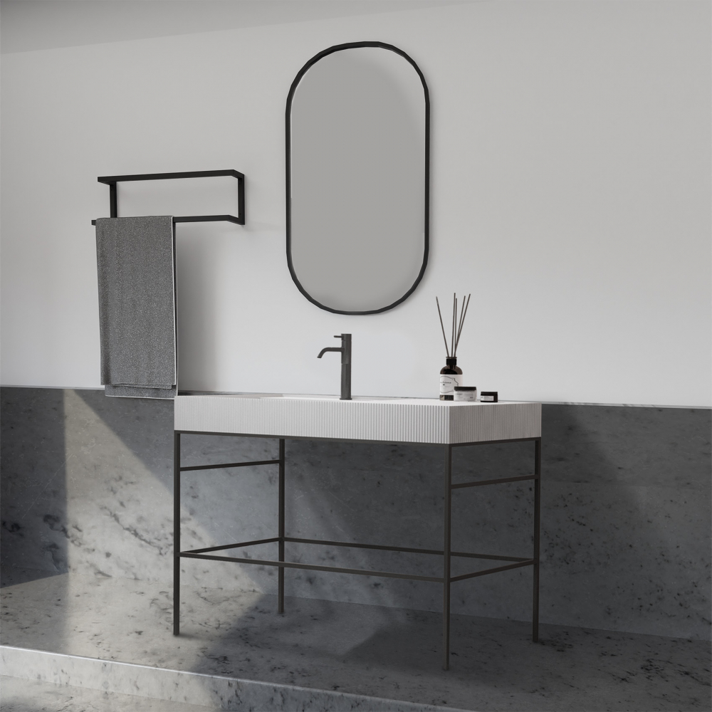 Abber Stein Консоль с раковиной напольная 120x48x85h см, цвет: черный AS2647