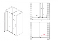 Abber Komfort Душевая дверь, раздвижная дверца, стекло 8мм 120x200h см, цвет: хром AG90120