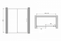 Abber Komfort Душевая дверь, раздвижная дверца, стекло 8мм 170x200h см, цвет: хром AG93170