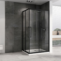 Abber Schwarzer Diamant Душевой уголок, раздвижная дверца, стекло 6мм 120x90x195h см, цвет: черный AG02129BH