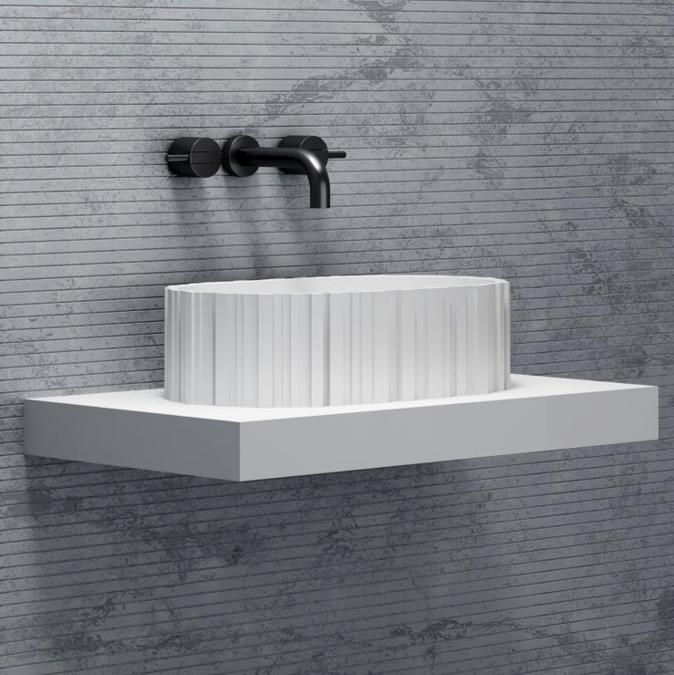 Abber Stein Раковина накладная овальная 56x36x16h см, цвет: белый матовый AS2655