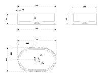Abber Stein Раковина накладная овальная 56x36x16h см, цвет: белый матовый AS2655
